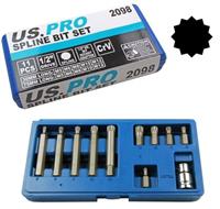 SPLINE BIT SOCKET SET by US PRO TOOLS Triple Square 12 Point M5 M6 M8 M10 M12