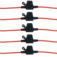 5 x In-line Mini Blade Fuse Holder Splash Proof 12V 20A Fuses Car Auto