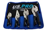 LOCKING PLIER SET by US PRO TOOLS Curved Jaw Straight Long Nose mole grip clamp