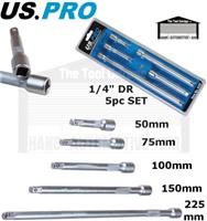 US PRO Tools 5pc 1/4''dr Extension Bar, Bars Set, Socket, Sockets NEW 4157