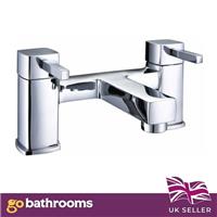 Bath Mixer Tap Modern Chrome Plated Solid Brass Bath Filler Deck Bath Filler Set