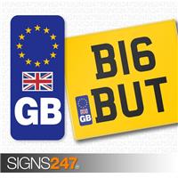 GB NUMBER PLATE STICKER WITH UK FLAG For Motorcycles / Motorbikes EU European
