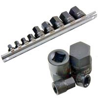 9pc STUBBY IMPACT HEX BIT SOCKET SET by US PRO TOOLS 10/19mm short allen key