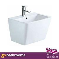 Wall Hung Sink Rectangular White Ceramic Bathroom Wash Basin Easy Clean 57cm
