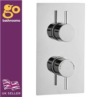 Chrome Concealed Thermostatic Shower Valve With Round Controls & 1 Outlet