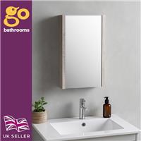 Wooden Bathroom Mirror Cabinet Wall Mounted Storage Unit Modern 600mm Design