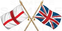 England St George/Union Jack Crossed Flag Sticker Truck Car Motorhome Van Bike