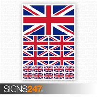 15 x Union Jack GB England Flag decals Car Van Bike Waterproof Stickers
