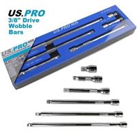 6pc 3/8" DRIVE WOBBLE SOCKET EXTENSION BAR SET by US PRO TOOLS 38mm to 300mm UJ