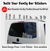 MY CAR STICK FAMILY Car van camper truck Window Vinyl Stickers Plus Included**