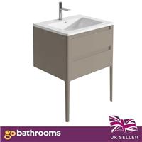 Signite Greystone Stone Bathroom Standing Vanity Unit Integrated Basin 60cm