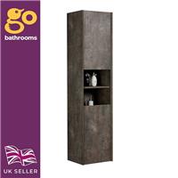 Brown Bathroom Storage Unit | Tall Wall Hung Bathroom Storage Cabinet | Urban