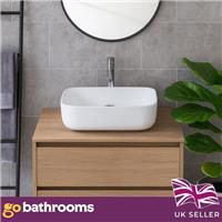 White Ceramic Counter Top Sink Cloak Bathroom Rectangle Counter Top Basin 51cm