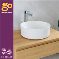 Round Countertop Basin Modern White Ceramic Sink Bathrooms and Cloakrooms 410mm