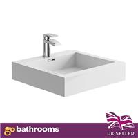 Counter top Sink Composite Resin Bathroom Rectangle White Hand Wash Basin 750mm