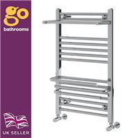 Small Heated Towel Radiator Rail Chrome Bathroom & Storage Hangers | 800x500mm