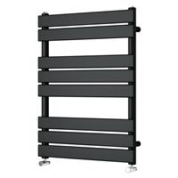 Modern Heated Towel Rail Radiator 800 x 600mm Black Finish Flat Panel