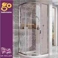 Lillie Single Sliding Door Quadrant Walk in Chrome Shower Enclosure 80x80cm