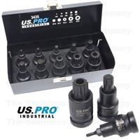 US PRO Industrial Impact Spline Bit Socket Set 1/2 Drive M4 - M18 3435 VW Audi