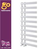 Offset White Bathroom Radiator Vertical Ladder Heated Towel Rail 1140x500mm