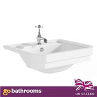 Semi Recessed Bathroom Sink Ceramic Hand Wash Basin 550 For Furniture 1 Tap Hole