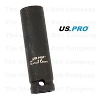 US PRO 1/2" Drive 16mm Deep Impact Socket 78mm Long 6 Point 3752