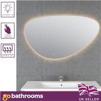 Pebble Shaped Mirror Bathroom Mirror Modern Designer Mirror 800x550mm | Aria