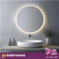 Round Bathroom Mirror 800mm Wall Hung Dual Light Mode Demister LED Backlit