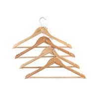 Beldray Wooden Coat Hangers Set of 4, Trouser Bar Rotating Hook, FSC-certified