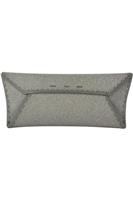 VBH SATIN TRIMMED GLITTERED FAUX LEATHER CLUTCH