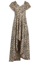 GEM LONDON LEOPARD PRINT CREPE MAXI DRESS SMALL - S Regular