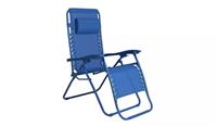 Home Folding Metal Zero Gravity Sun Lounger - Blue