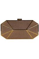 STARK CRYSTAL EMBELLISHED GOLD TONE CLUTCH