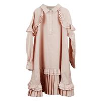 FENDI KIDS GIRLS PLEATED COTTON DRESS 8 YEARS