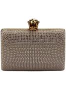 STARK CRYSTAL EMBELLISHED SUEDE CLUTCH