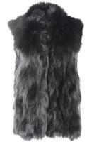 ADRIENNE LANDAU RABBIT AND FOX FUR GILET SMALL - S Regular