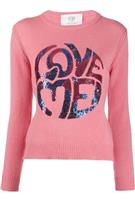ALBERTA FERRETTI LOVE ME CASHMERE KNITTED SWEATER IT 44 UK 12