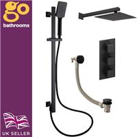 3 Outlet Concealed Shower Valve with Slide Rail Kit Bath Filler Showerhead & Arm