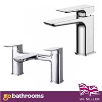 Modern Bathroom Chrome Basin sink Tap Bath Filler INC Waste
