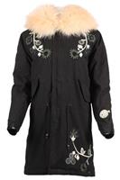 MR & MRS ITALY FOX FUR AND CANVAS COAT XXSMALL - XXS Regular
