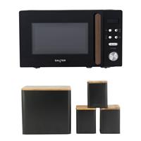 Salter Toronto Digital Microwave Storage Canister Set 20L Bread Bin Black