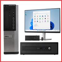 CHEAP FAST PC Windows 11 Computer with 22" Monitor i5 CPU 8GB 256GB SSD Dell HP