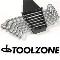 Toolzone Ring Spanner Wrench set 6 Deep Offset Metric Ring Spanners 6-17mm