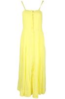 GABRIELA HEARST YELLOW LINEN MAXI DRESS IT 40 UK 8 - S Regular
