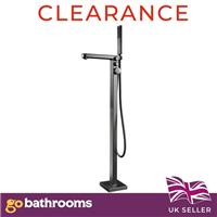 Gun Metal Black Floorstanding Freestanding Bath Shower Mixer Tap