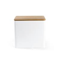 Salter Toronto Bread Bin for Bread, Bagels, Pastries Easy Clean White/Wooden