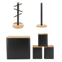 Salter Toronto Canisters, Bread Bin, Freestanding Kitchen Roll Holder & Mug Tree