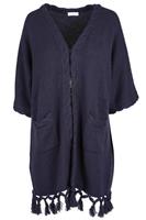 FRANK NAMANI NAVY CASHMERE CARDIGAN - M Regular