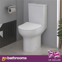 Close Coupled Short Projection Toilet Bathroom Pan Cistern Soft Close Seat