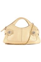 TOD'S GOLD CRYSTAL AND LEATHER SHOULDER BAG